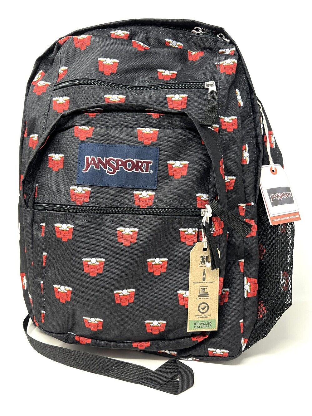 Jansport Beer Pong Backpack BIG STUDENT Red Cup NWT JSOOT15X59J